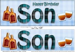 Large DL Happy Birthday SON 3D decoupage