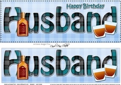 Large DL Happy Birthday HUSBAND 3D decoupage