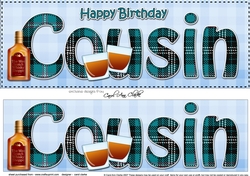 Large DL Happy Birthday COUSIN 3D decoupage