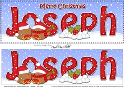 Large DL Merry Christmas JOSEPH 3D decoupage 