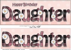 Large DL Happy Birthday DAUGHTER 3D decoupage