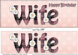 Large DL Happy Birthday WIFE 3D decoupage
