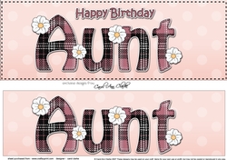Large DL Happy Birthday AUNT 3D decoupage