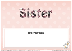Large DL Happy Birthday SISTER insert
