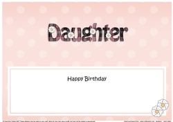 Large DL Happy Birthday DAUGHTER insert