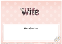 Large DL Happy Birthday WIFE insert