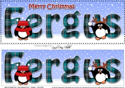 Large DL Merry Christmas FERGUS 3D decoupage