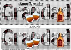 Large DL Happy Birthday GRANDAD 3D decoupage
