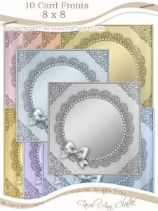 8 x 8 Metallic Lace and Bow Card Fronts Kit