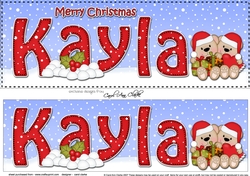 Large DL Merry Christmas KAYLA 3D decoupage 