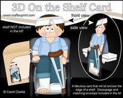 3D On the Shelf Card Kit - OOps Ouch Young Man Devan has had an Accident