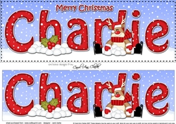 Large DL Merry Christmas CHARLIE 3D decoupage 
