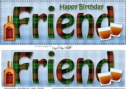 Large DL Happy Birthday FRIEND 3D decoupage