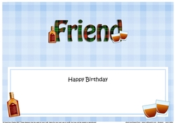 Large DL Happy Birthday FRIEND insert