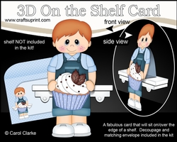 3D On the Shelf Card Kit - Cute Little Toddler Caiden has a Yummy Scrummy Cupcake