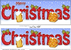 Large DL MERRY CHRISTMAS 3D decoupage