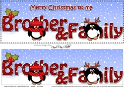 Large DL Merry Christmas BROTHER & FAMILY 3D decoupage 