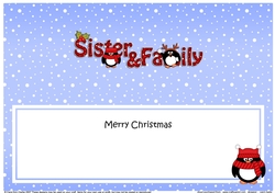 Large DL Merry Christmas SISTER & FAMILY insert