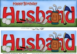 Large DL Happy Birthday HUSBAND 3D decoupage