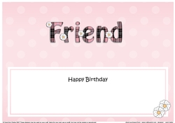 Large DL Happy Birthday FRIEND insert
