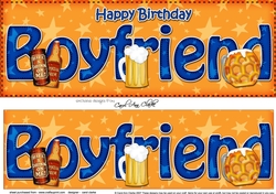 Large DL Happy Birthday BOYFRIEND 3D decoupage