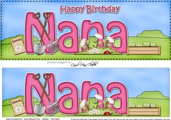 Large DL Happy Birthday NANA 3D decoupage