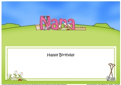 Large DL Happy Birthday NANA insert