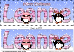 Large DL Merry Christmas LEANNE 3D decoupage