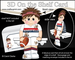 3D On the Shelf Card Kit - Little Rugby Player Howerd