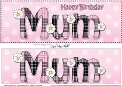 Large DL Happy Birthday MUM 3D decoupage
