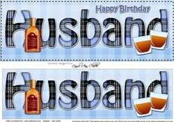Large DL Happy Birthday HUSBAND 3D decoupage