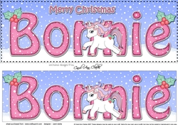 Large DL Merry Christmas BONNIE 3D decoupage