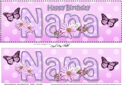 Large DL Happy Birthday NANA 3D decoupage
