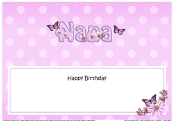 Large DL Happy Birthday NANA insert