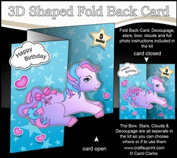 3D Shaped No-Hole Fold Back Mini Kit -   Cute Little Pony Amethyst