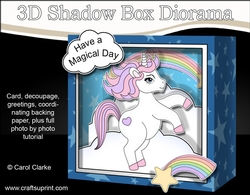 3D Diorama Shadow Box Card Mini Kit - Cute Little Unicorn Sparkle