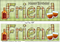 Large DL Happy Birthday FRIEND 3D decoupage