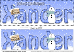 Large DL Merry Christmas XANDER 3D decoupage