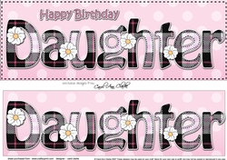 Large DL Happy Birthday DAUGHTER 3D decoupage