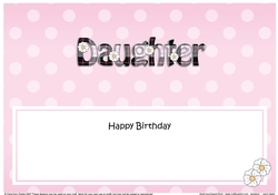 Large DL Happy Birthday DAUGHTER insert