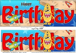 Large DL HAPPY BIRTHDAY 3D decoupage