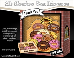 3D Shadow Box Card Mini Kit  -  The Hole-in-One Sugar Donuts Shop