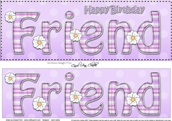 Large DL Happy Birthday FRIEND 3D decoupage
