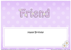 Large DL Happy Birthday FRIEND insert