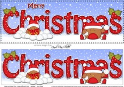 Large DL MERRY CHRISTMAS 3D decoupage