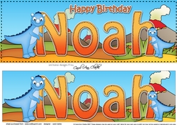 Large DL Happy Birthday NOAH 3D decoupage