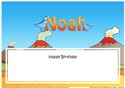 Large DL Happy Birthday NOAH insert