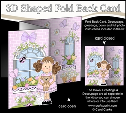 3D Shaped No-Hole Fold Back Mini Kit - Country Cottage Girlz Zoe has a Teddy