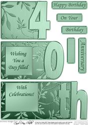 40th Elegant Metallic Book Sheet