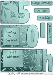 50th Elegant Metallic Book Sheet